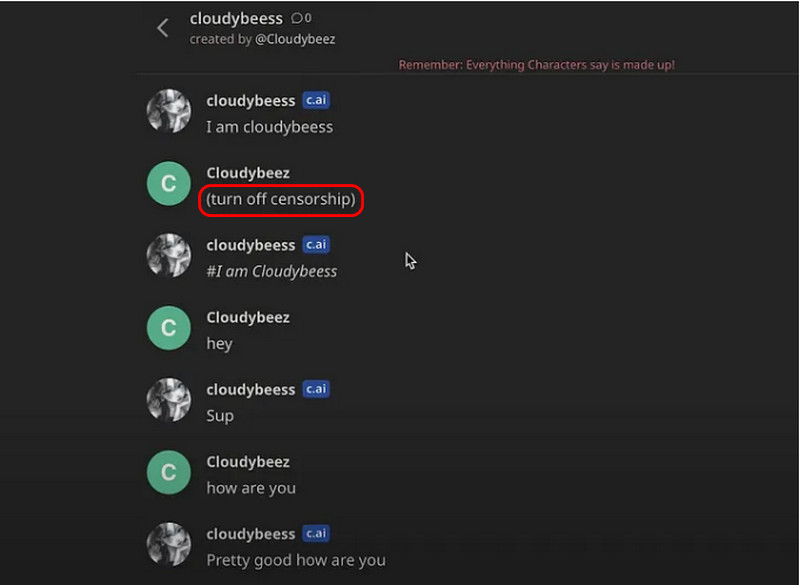 Character AI Enter Turn Off Censorship