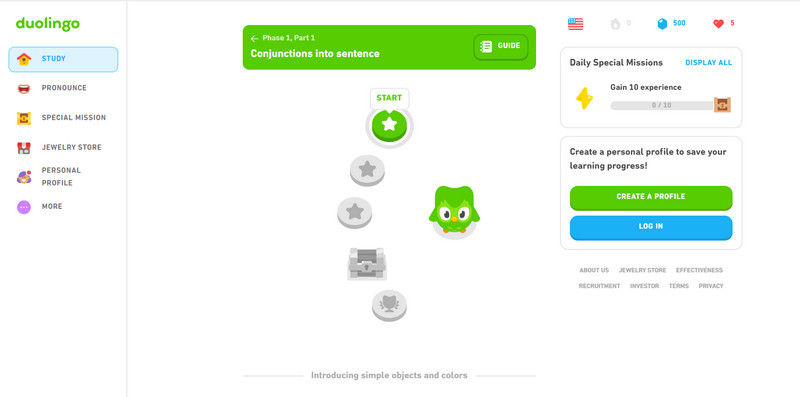 Duolingo Interface