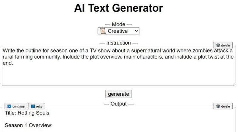 Perchance AI Text Generator