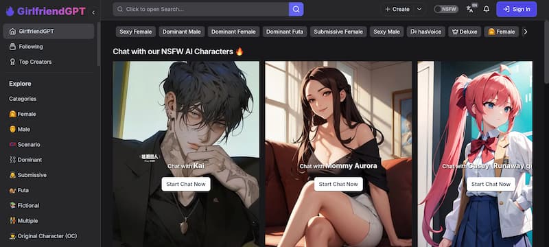 Girlfriendgpt NSFW Character AI Chat