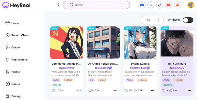 Heyreal Talk With Anime