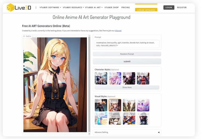 Live3d AI Anime