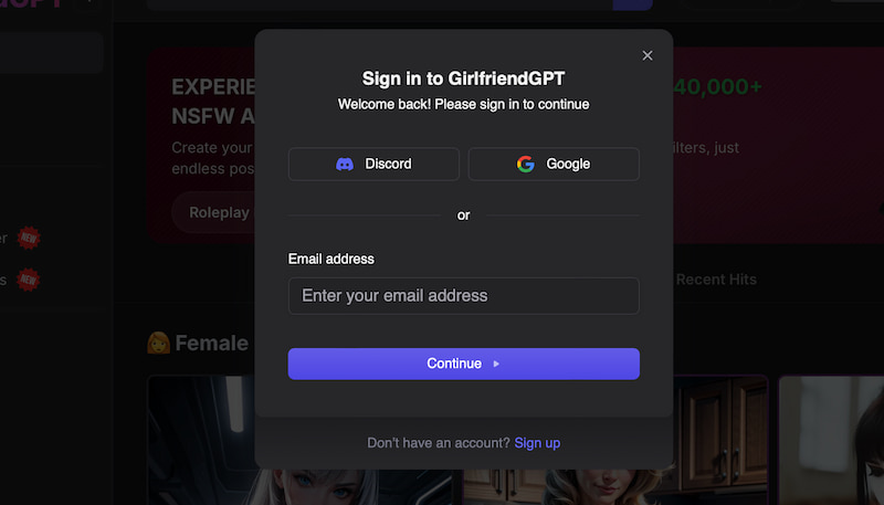 Girfriend Gpt Sign in