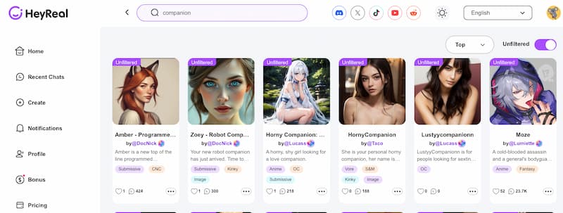 Heyreal AI Companion