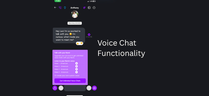 Noami Ai Voice Chatt Functionality