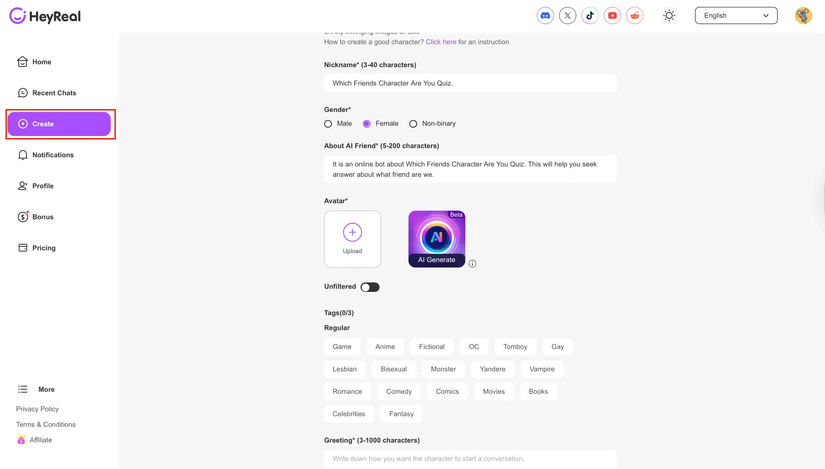 Heyreal Create Which Friends Character Are You Quiz